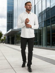 Ανδρικό πουκάμισο λευκό OZONEE V/V185