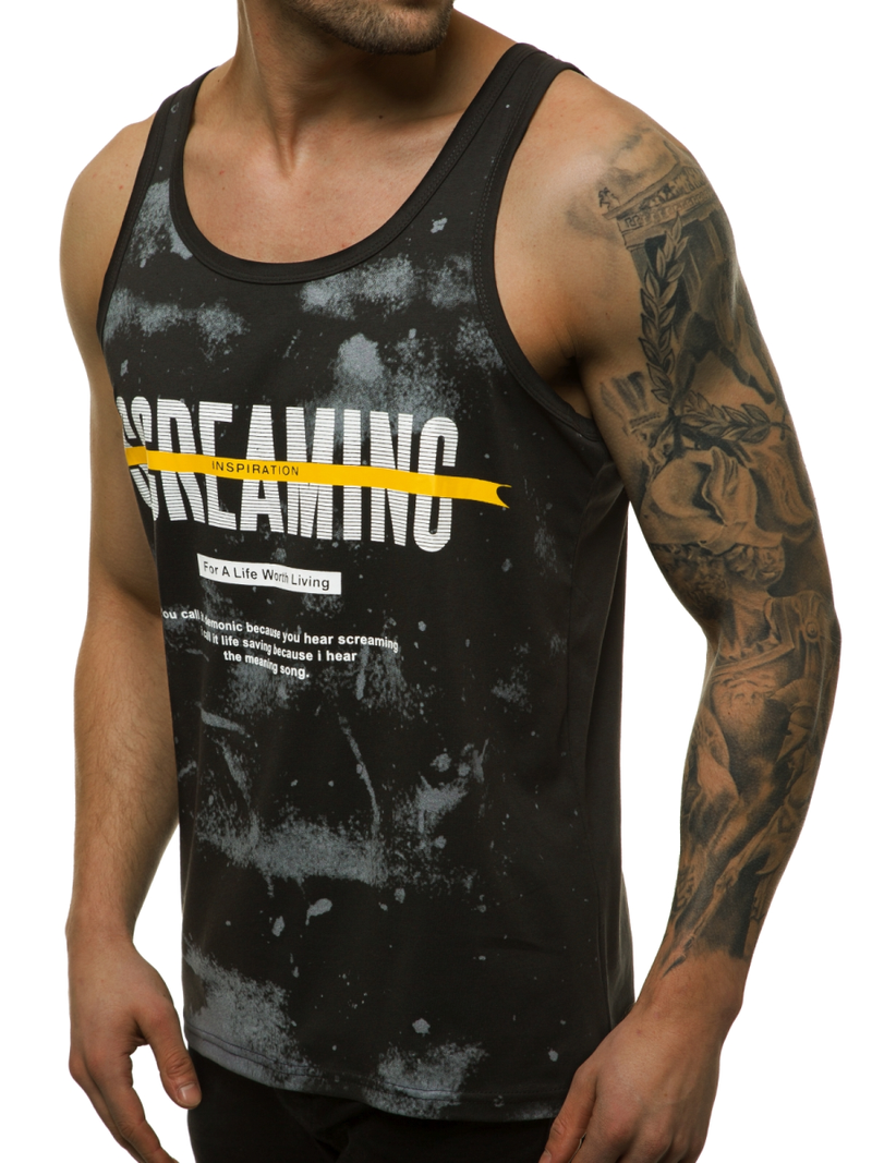 Ανδρικό αμάνικο μπλουζάκι μαύρο OZONEE JS/SS11053