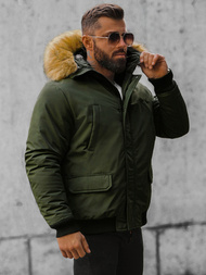 Ανδρικό χειμερινό μπουφάν Χακί OZONEE JS/M2019/136