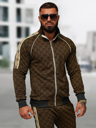 Ανδρικό σετ φόρμας σκούρο-μπεζ OZONEE O/FF5110AB