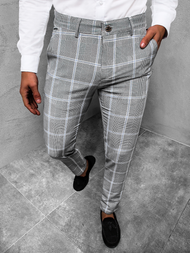 Ανδρικό παντελόνι chino γκρι OZONEE DJ/5586