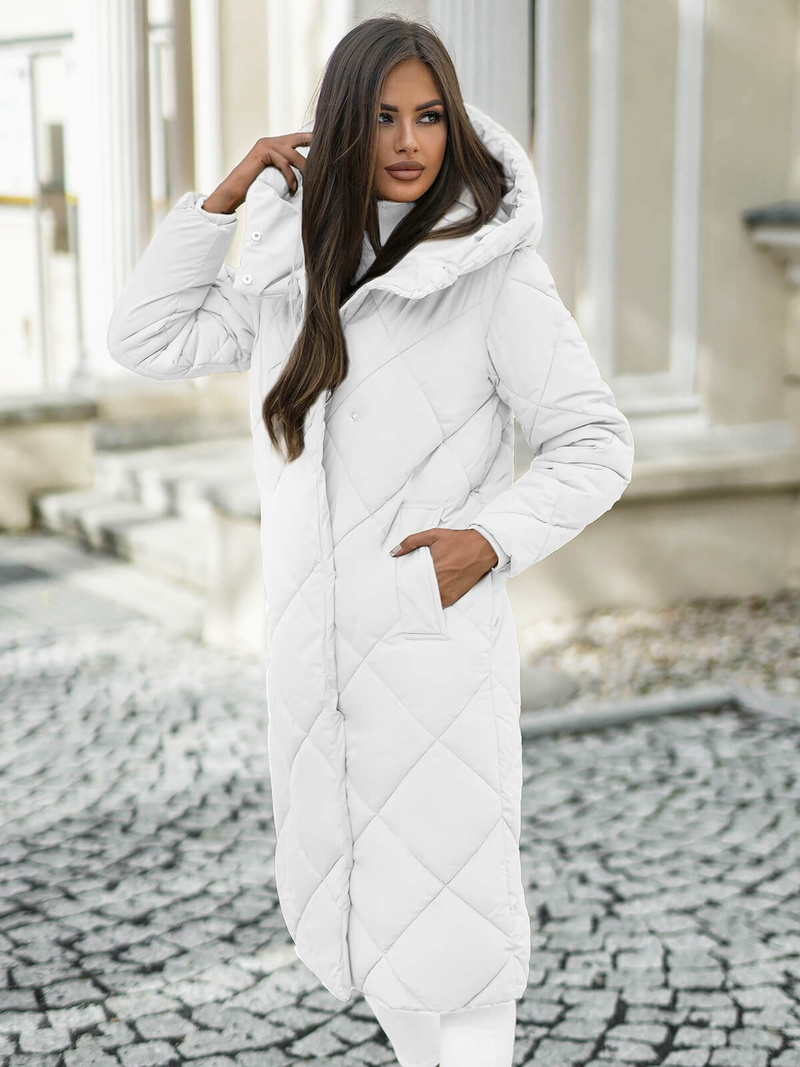 Γυναικείο μπουφάν λευκό OZONEE JS/5M3173/281Z