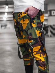 Ανδρικό παντελόνι chino jogger κίτρινο-χακί OZONEE G/11133