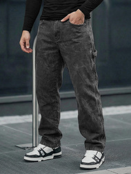 Ανδρικό τζιν παντελόνι γραφίτη OZONEE O/KK2828/5Z