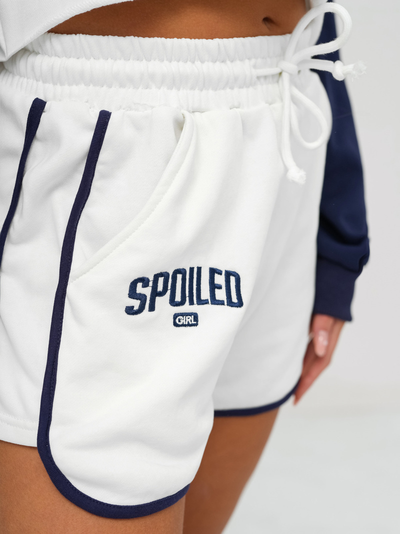 Γυναικείο σετ φόρμας δύο κομματιών ασπρό-ναυτικό μπλε OZONEE JS/M58631AB