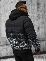 Ανδρικό χειμερινό μπουφάν το μαύρο-λευκό OZONEE JS/27M8102