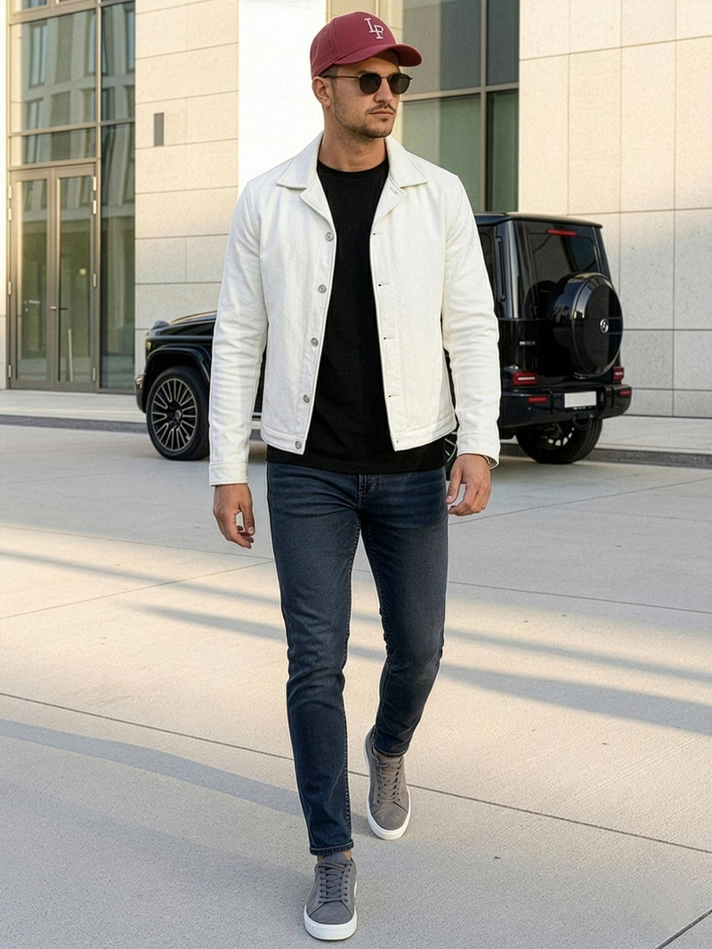 Ανδρικό τζιν παντελόνι Σκούρο μπλε OZONEE O/JK2895AZ