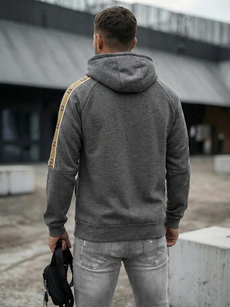 Ανδρικό Φούτερ με Κουκούλα γραφίτη OZONEE JS/8B1730/5Z