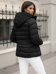 Γυναικείο χειμερινό μπουφάν mαύρος OZONEE JS/M769/392Z