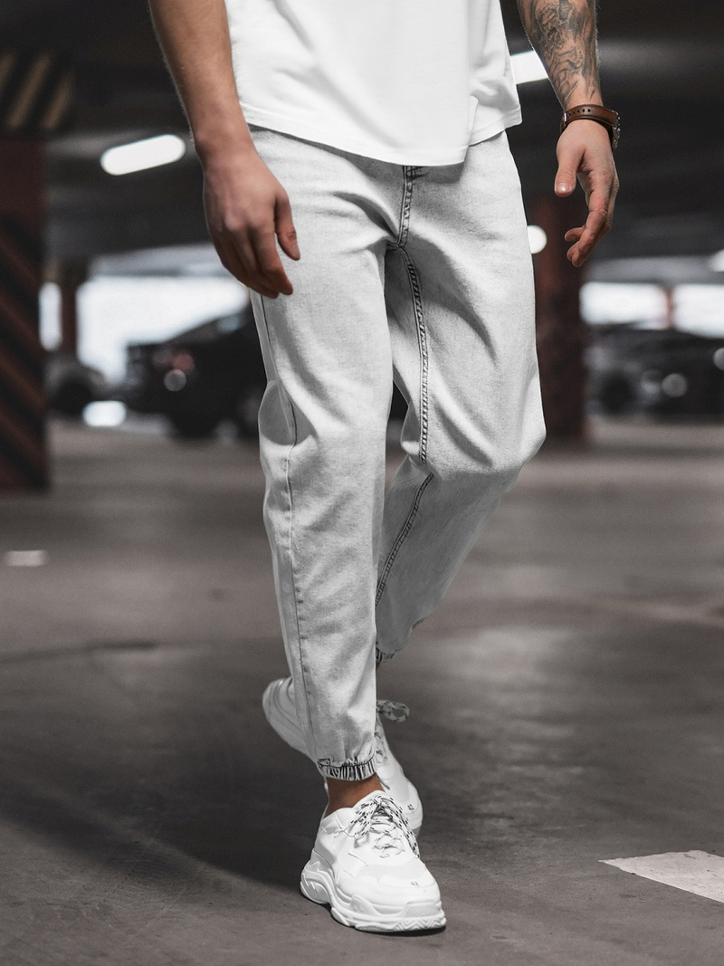 Ανδρικό τζιν παντελόνι γκρι OZONEE DP/780Z