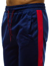 Ανδρικό παντελόνι φόρμας ναυτικό μπλε-Κόκκινο OZONEE JS/JZ11007