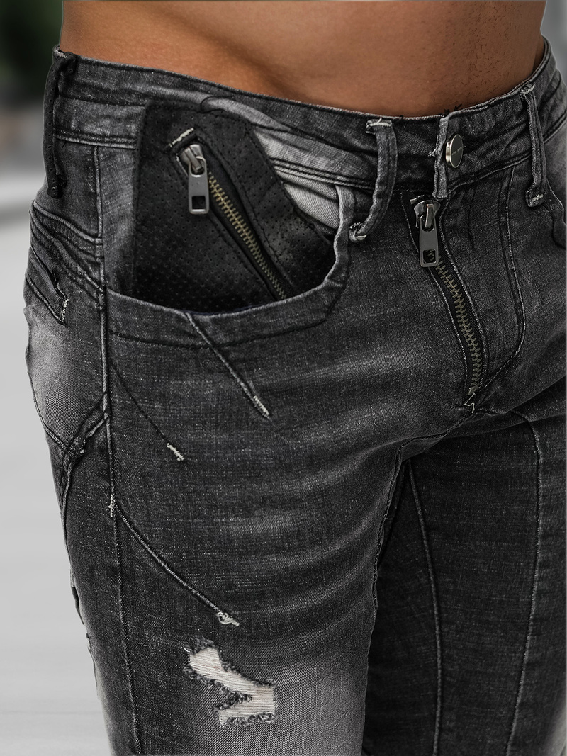 Ανδρικό τζιν παντελόνι mαύρος OZONEE NB/MP0045NZ