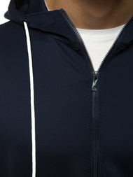 Ανδρικό φούτερ με φερμουάρ ναυτικό μπλε OZONEE JS/99005