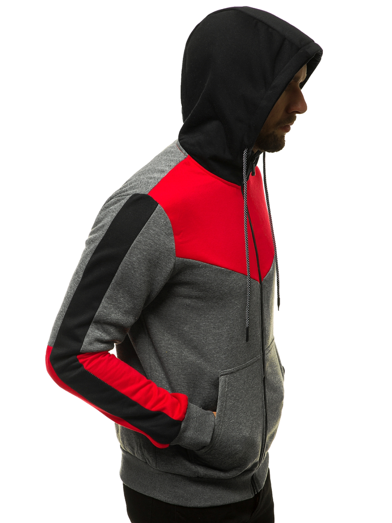 Ανδρικό Φούτερ με Κουκούλα γραφίτη OZONEE JS/KS2177