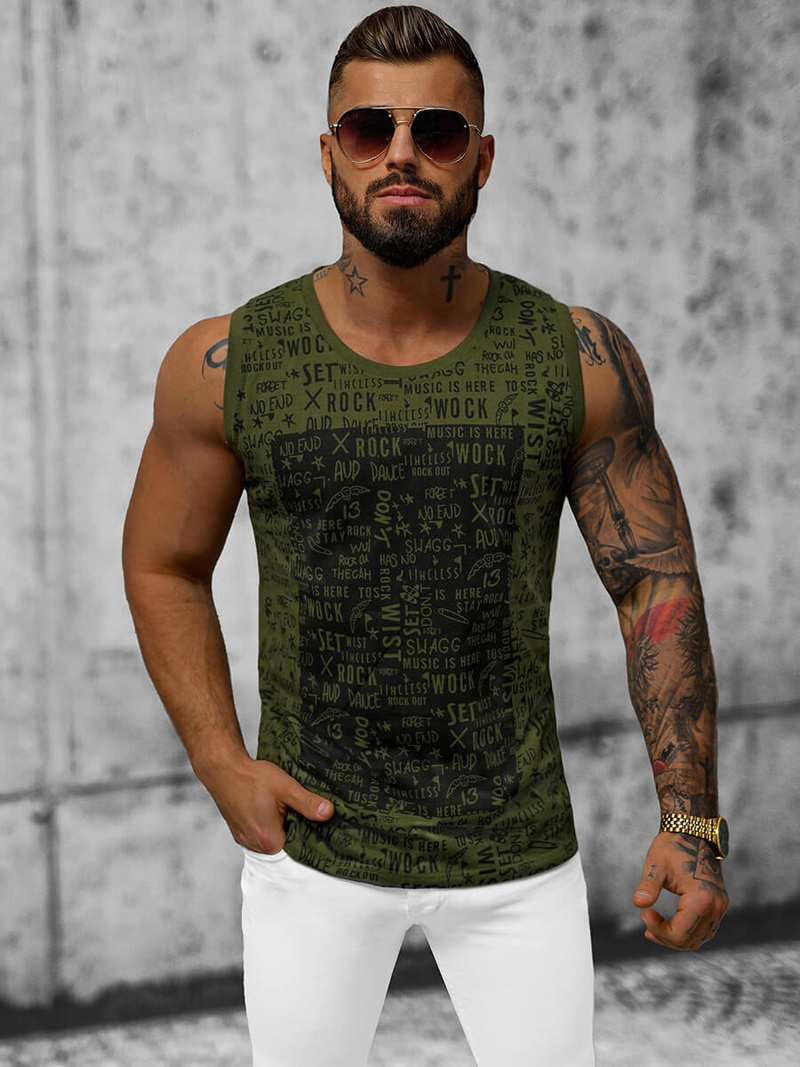 Ανδρικό αμάνικο μπλουζάκι Πράσινος OZONEE O/T103/29