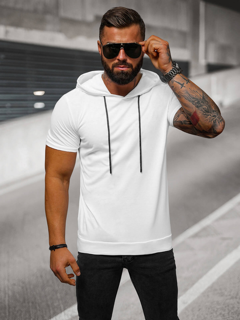 Ανδρικό μπλουζάκι λευκό OZONEE JS/8T955/1