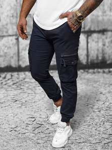 Ανδρικό παντελόνι chino jogger ναυτικό μπλε OZONEE NB/MP0201BS