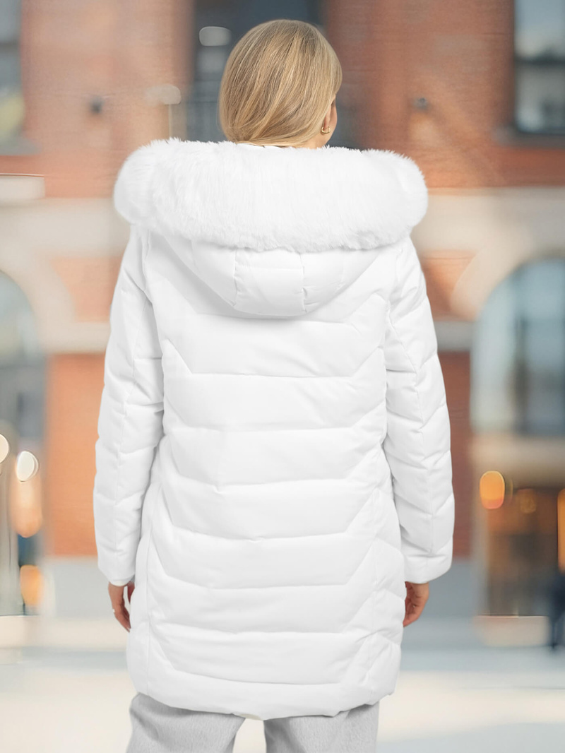 Γυναικείο μπουφάν λευκό OZONEE JS/16M9121/281Z