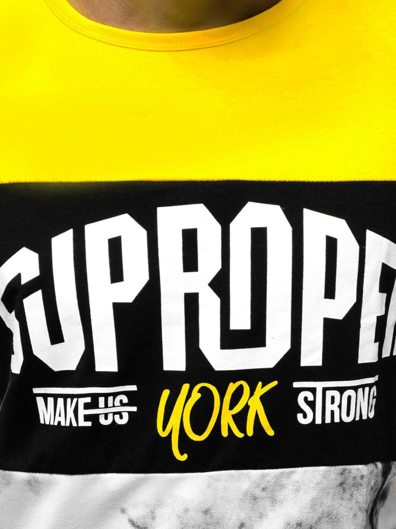 Ανδρικό μπλουζάκι κίτρινο OZONEE JS/KS1974Z