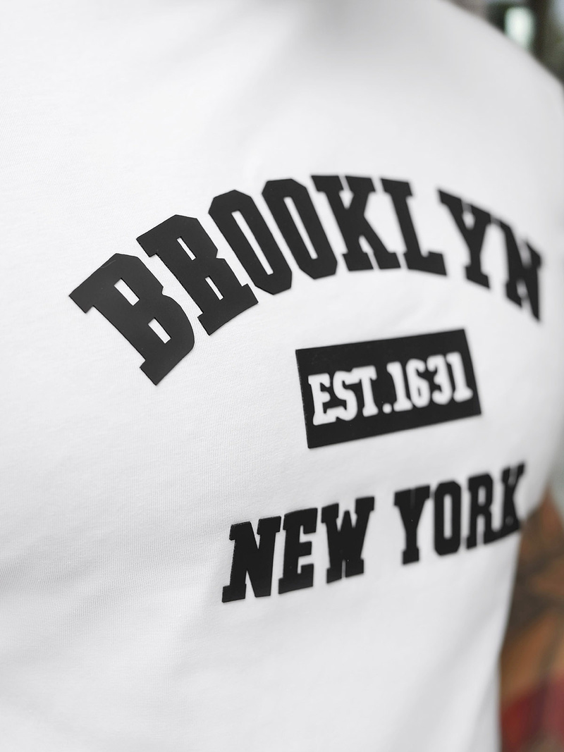 Ανδρικό μπλουζάκι λευκό OZONEE NB/MT3134