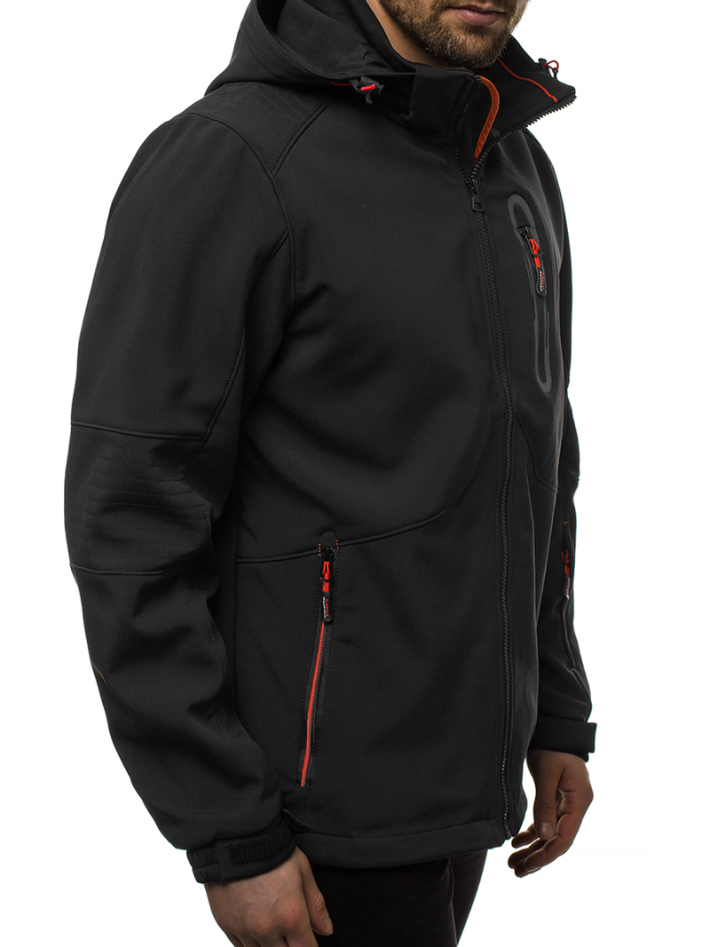 Ανδρικό μπουφάν Softshell μαύρο-πορτοκαλί OZONEE GE/12263Z