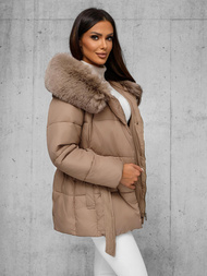 Γυναικείο μπουφάν μπεζ OZONEE JS/16M9206/62Z