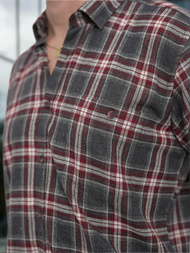 Ανδρικό πουκάμισο μπορντό OZONEE V/V178