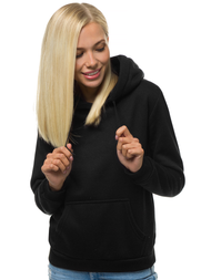 Γυναικείο φούτερ με κουκούλα μαύρο OZONEE JS/KSW2038