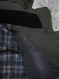 Ανδρικό χειμερινό μπουφάν Σκούρο πράσινο OZONEE JS/5M718/136