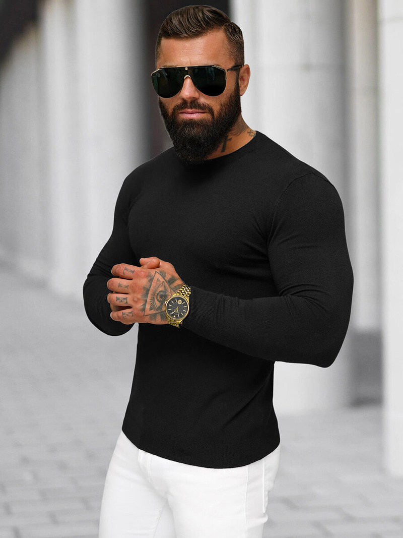 Ανδρικό πουλόβερ μαύρο OZONEE NB/MMB602/4Z