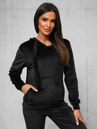 Γυναικείο βελούδινο σετ φόρμας μαύρο OZONEE JS/35C1612/3