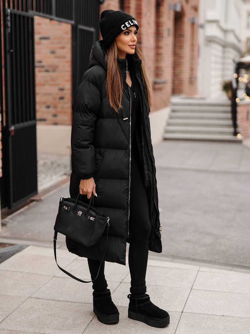 Γυναικείο μπουφάν μαύρο OZONEE JS/5M3163/392Z