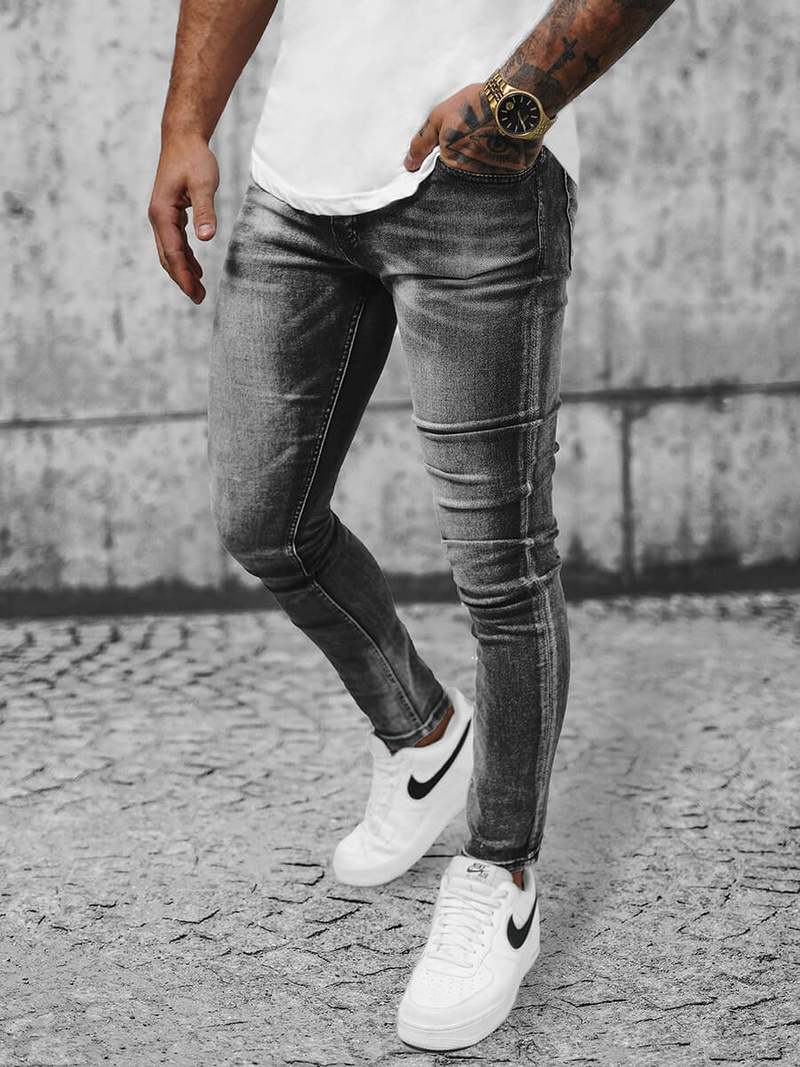 Ανδρικό τζιν παντελόνι Γραφίτης OZONEE NB/MP0021GZ