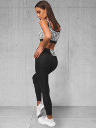 Γυναικείο σετ φόρμας δύο κομματιών μαύρο-λευκό OZONEE O/MS016Z