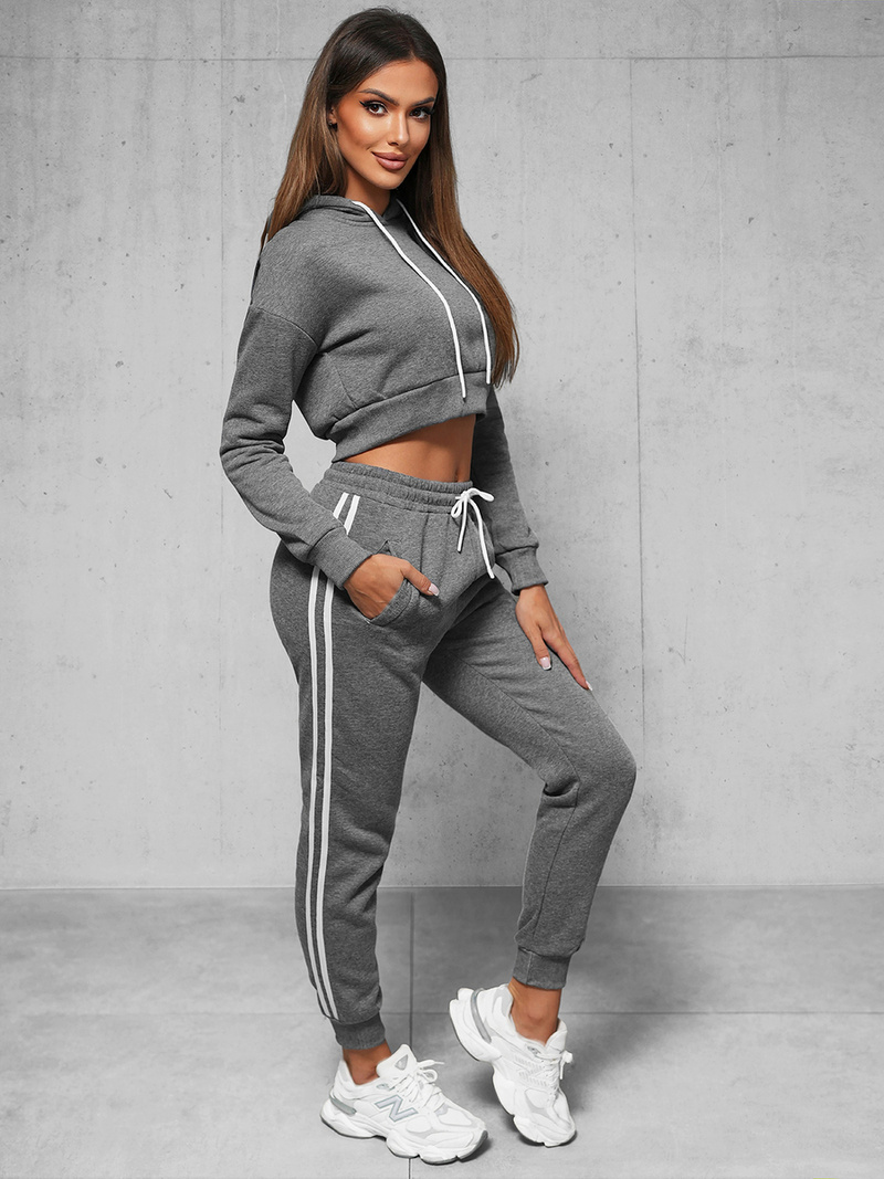 Γυναικείο σετ φόρμας δύο κομματιών γραφίτη OZONEE JS/8C67/5