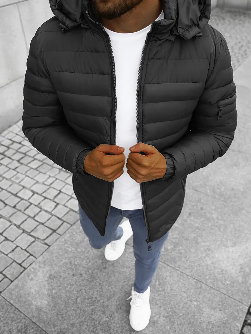 Ανδρικό μπουφάν μαύρο OZONEE JS/M792/392