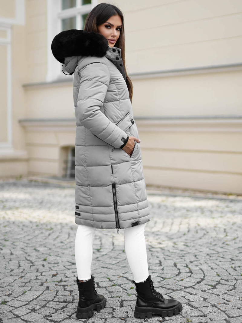 Γυναικείο μπουφάν Γκρί OZONEE O/W377Z