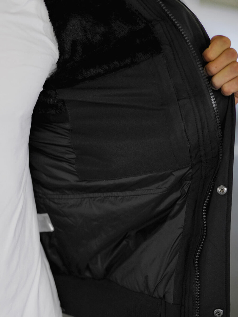 Ανδρικό χειμερινό μπουφάν mαύρος OZONEE O/M798Z