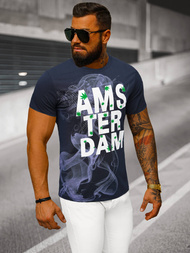 Ανδρικό μπλουζάκι ναυτικό μπλε OZONEE O/T128/25