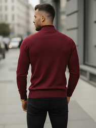 Ανδρικό πουλόβερ μπορντό OZONEE V/V24503