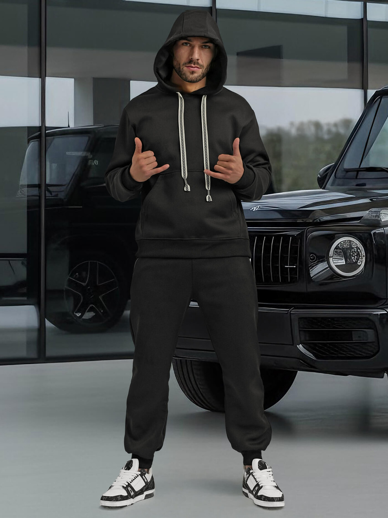 Ανδρικό σετ φόρμας μαύρο OZONEE O/3C582AB