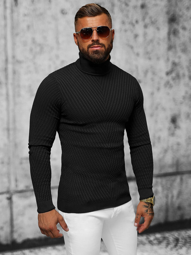 Ανδρικό πουλόβερ μαύρο OZONEE L/1596Z