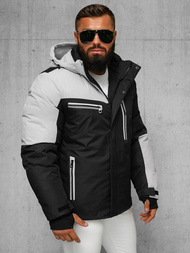 Ανδρικό χειμερινό μπουφάν mαύρο και γκρι OZONEE JS/91M9903/92Z