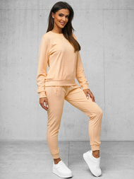 Γυναικείο βελούδινο σετ φόρμας σολομού OZONEE O/8C1173/150Z