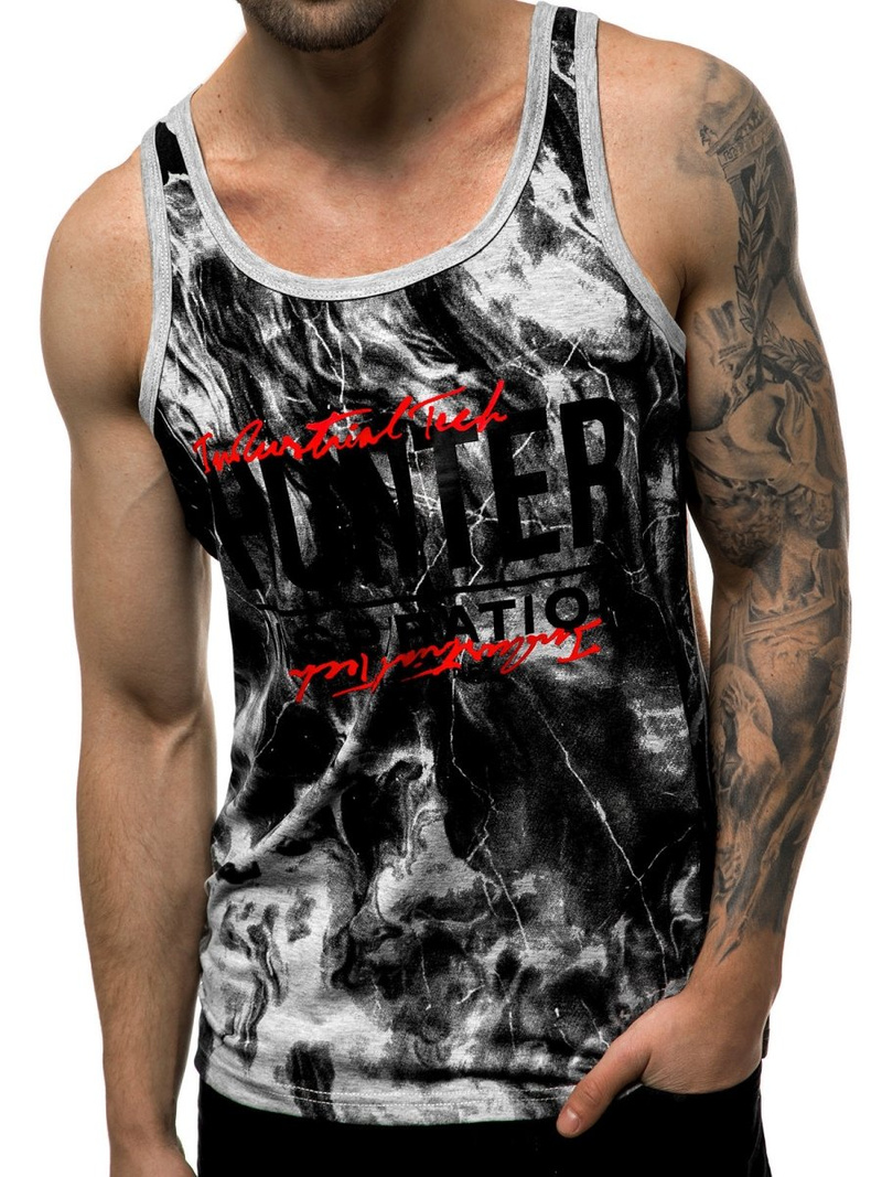 Ανδρικό αμάνικο μπλουζάκι γκρι OZONEE JS/SS11033