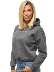 Γυναικείο φούτερ με κουκούλα γραφίτη OZONEE JS/KSW2028