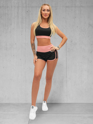 Γυναικείο σετ φόρμας δύο κομματιών μαύρο-Ροζ OZONEE O/XL011/54Z