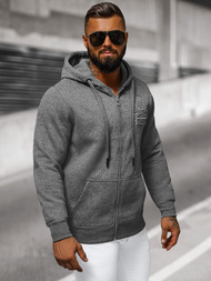 Ανδρικό Φούτερ με kουκούλα γραφίτη OZONEE NB/MF2003
