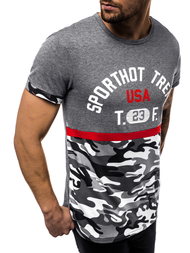 Ανδρικό μπλουζάκι γραφίτη OZONEE JS/SS10983