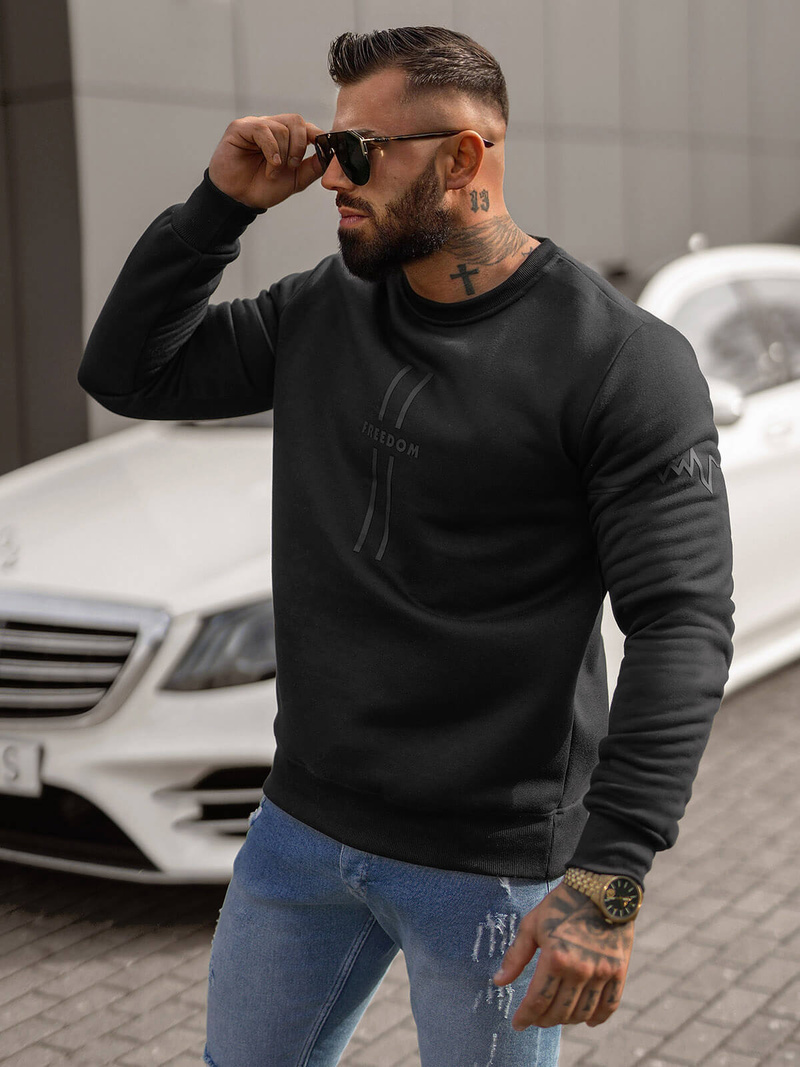 Ανδρικό Φούτερ μαύρο OZONEE JS/8B1358/3